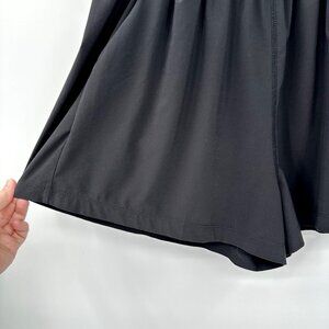 SHORTS black travel casual pockets elastic waist athleisure sporty L